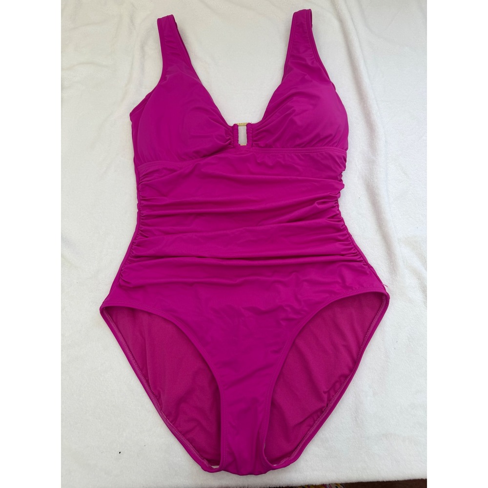 Lauren Ralph Lauren Pink Ruched One Piece Swimsuit Size 12